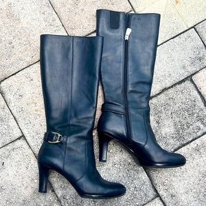 6.5 Anne Klein iflex black leather boots - tall with heel